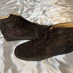 Christian Louboutin Louis orlato Verveine suede red bottom sneakers size 46.5